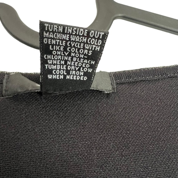 Alfani M Black Top with Embroidery, Crochet Lace and Beading mesh sleeves - Picture 5 of 8